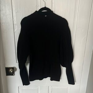 Puff Sleeve Black Sweater